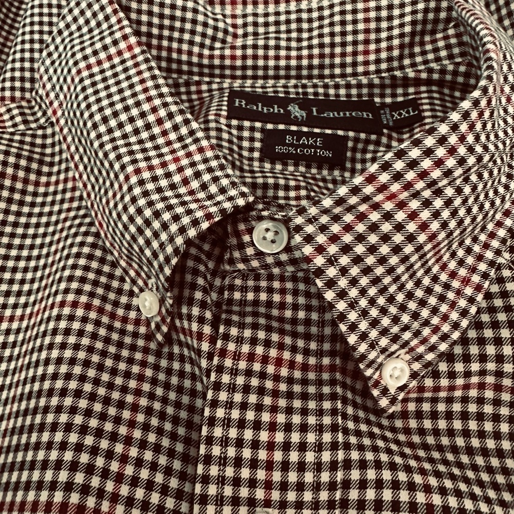 Ralph Lauren Black and Red Gingham Casual Shirt
